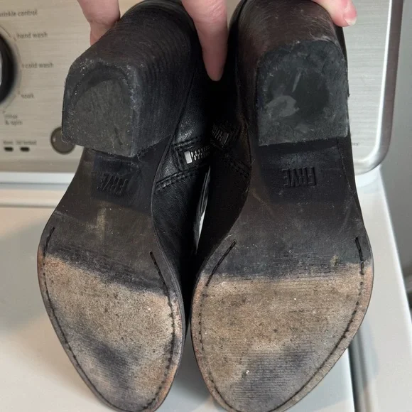 Frye Essa Bootie Black Leather Boho Western High Heel Ankle Bootie 7.5M - Picture 5 of 13